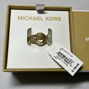 New Michael Kors ring Gold tone Size 7